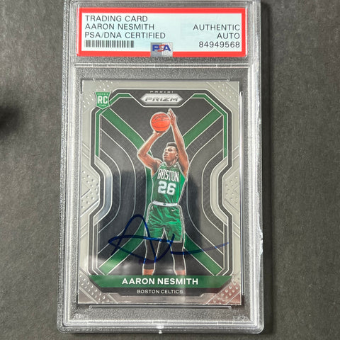 2020-21 Panini Prizm #282 Aaron Nesmith Signed Card AUTO PSA Slabbed RC Celtics