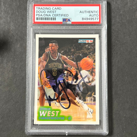 1993-94 Fleer #127 Doug West Signed Card AUTO PSA Slabbed Minnesota Timberwolves