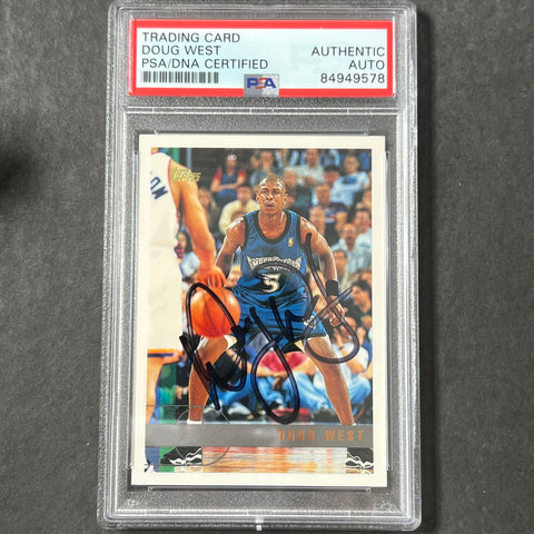 1997-98 Topps #162 Doug West Signed Card AUTO PSA Slabbed Minnesota Timberwolves