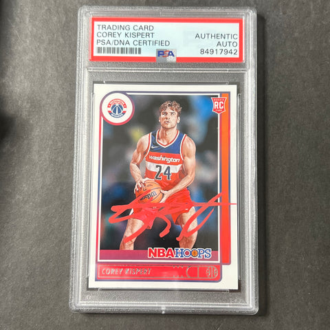 2021 Panini NBA Hoops #212 COREY KISPERT Signed Card AUTO PSA Slabbed Wizards