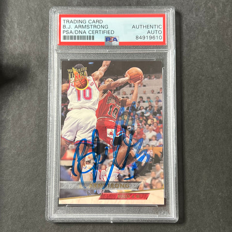 1993-94 Fleer Ultra #26 B.J. Armstrong Signed Card AUTO PSA Slabbed Bulls