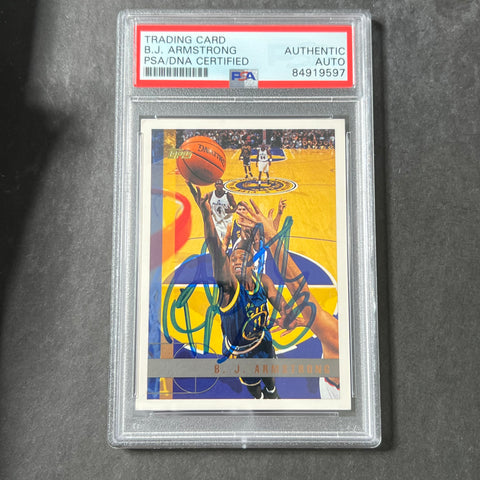 1997-98 Topps #69 B.J. Armstrong Signed Card AUTO PSA Slabbed Warriors