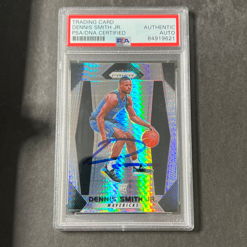 2017 Panini Prizm #99 Dennis Smith Jr. Signed Card AUTO PSA Slabbed RC Mavericks