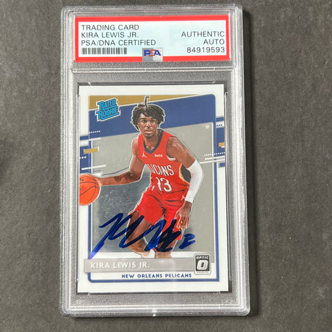 2020-21 Panini Donruss Optic #163 Kira Lewis Jr. Signed Card AUTO 10 PSA Slabbed Pelicans