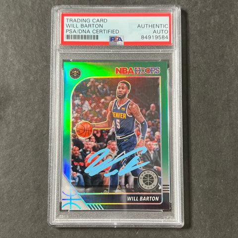 2019-20 NBA Hoops Premium Stock #48 Will Barton Signed Card AUTO PSA Slabbed Nuggets