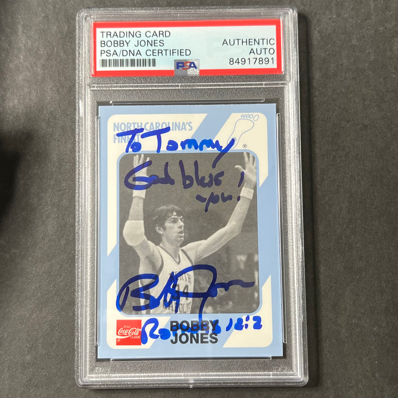 1989-90 Collegiate Collection #45 Bobby Jones Signed Card AUTO PSA Slabbed North Carolina