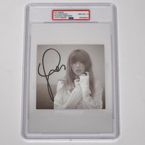 Taylor Swift Signed CD Cover PSA Slabbed Auto Grade 10 Gem Mint The Tortured Poets Department TTPD