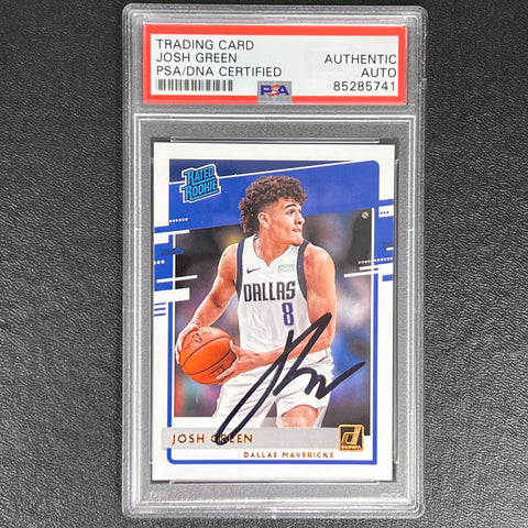 2020-21 Panini Donruss #234 Josh Green Signed Card AUTO PSA/DNA Slabbed RC Mavericks