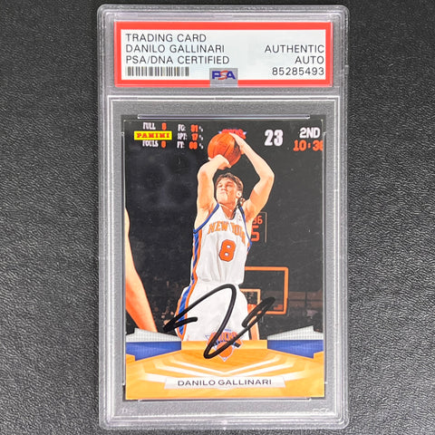 2009-10 Panini #25 Danilo Gallinari Signed Card AUTO PSA/DNA Slabbed Knicks