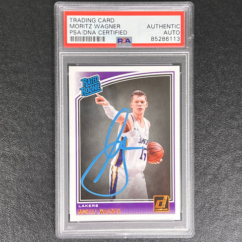 2018-19 Panini Donruss Rated Rookie #197 Moritz Wagner Signed Card AUTO PSA/DNA Slabbed RC Lakers