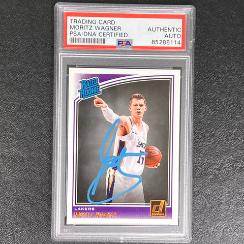 2018-19 Panini Donruss Rated Rookie #197 Moritz Wagner Signed Card AUTO PSA/DNA Slabbed RC Lakers