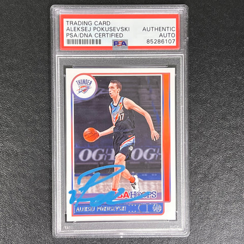 2021-22 Panini NBA Hoops #13 Aleksej Pokusevski Signed Card AUTO PSA/DNA Slabbed Thunder