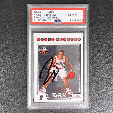 2009-10 Topps Chrome Nicolas Batum #218 Signed Card AUTO 10 PSA Slabbed RC Blazers