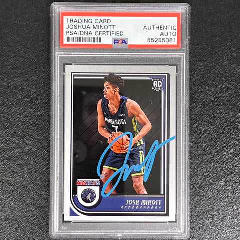 2022-23 NBA Hoops #278 Joshua Minott Signed Card AUTO PSA/DNA Slabbed RC Timberwolves