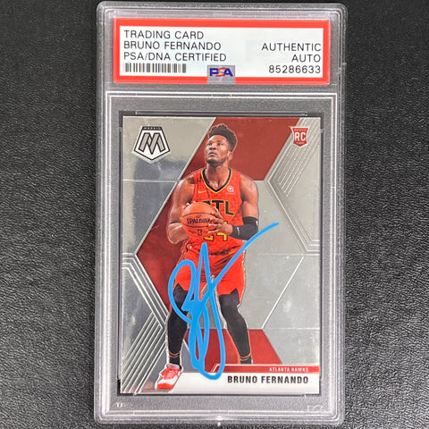 2019-20 Panini Mosaic #230 Bruno Fernando Signed Card AUTO PSA Slabbed RC Hawks