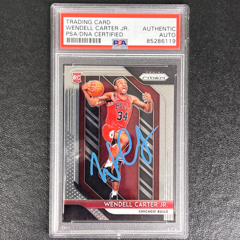2018-19 Panini Prizm #80 Wendell Carter Jr Signed Card PSA/DNA AUTO Bulls