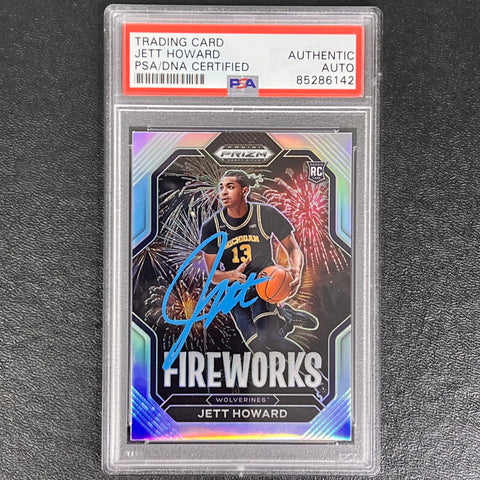 2023 Panini Prizm Draft Picks #6 Jett Howard Signed Card AUTO PSA Slabbed RC Michigan