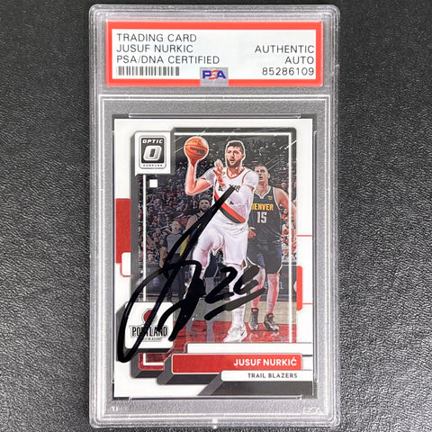 2022-23 Panini Donruss Optic #62 Jusuf Nurkic Signed AUTO PSA Slabbed Trail Blazers