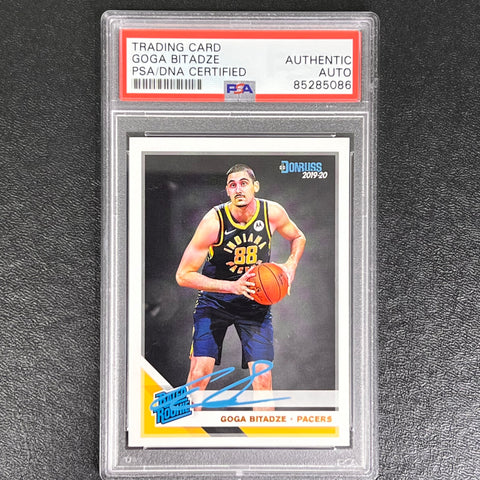 2019-20 Panini Donruss Rated Rookie #217 Goga Bitadze Signed Card AUTO PSA Slabbed Pacers