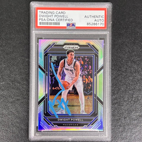 2022-23 Panini Prizm #187 Dwight Powell Signed Card AUTO PSA Slabbed Mavericks