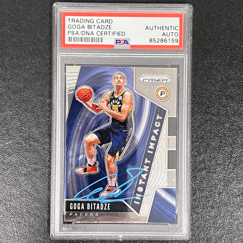 2019-20 Panini Prizm Instant Impact #23 Goga Bitadze Signed Card AUTO PSA Slabbed Pacers