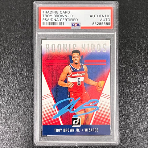 2018-19 Panini Donruss Rookie Kings #28 TROY BROWN JR. Signed Card AUTO PSA Slabbed Wizards