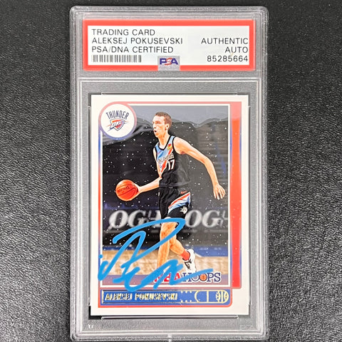 2021-22 Panini Hoops #13 Aleksej Pokusevski Signed Card AUTO PSA Slabbed Thunder