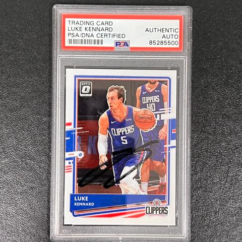 2020-21 Panini Donruss Optic #65 Luke Kennard Signed Card AUTO PSA Slabbed Clippers