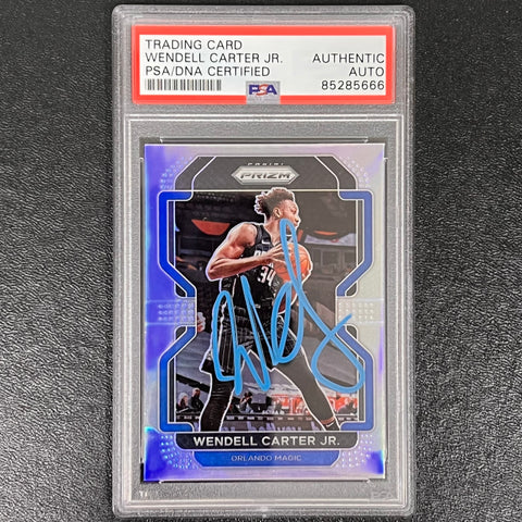 2021-22 Panini Prizm #160 Wendell Carter Jr Signed Card PSA/DNA AUTO PSA Slabbed Magic