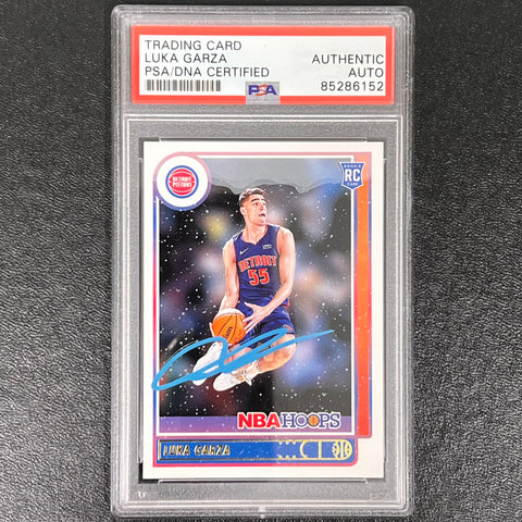 2021-22 Panini Hoops #250 Luka Garza Signed Card AUTO PSA Slabbed Pistons