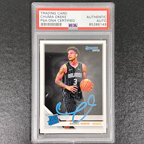 2019-20 Panini Donruss Rated Rookie #215 Chuma Okeke Signed Card AUTO PSA Slabbed Magic