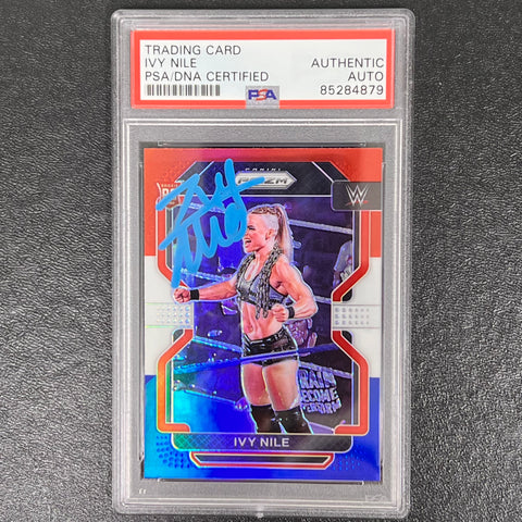 2022 Panini Prizm WWE #184 Ivy Nile Signed Card PSA AUTO Slabbed