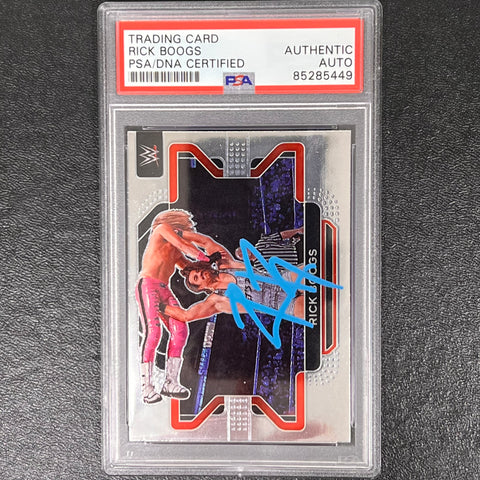 2022 Panini Prizm WWE #10 Rick Boogs Signed Card PSA AUTO Slabbed