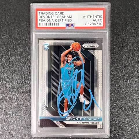 2018-19 Panini Prizm #288 Devonte' Graham Signed Card AUTO PSA/DNA Slabbed Hornets