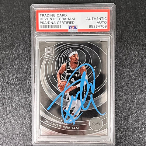 2022-23 Panini Spectra #125 Devonte' Graham Signed Card AUTO PSA/DNA Slabbed Spurs