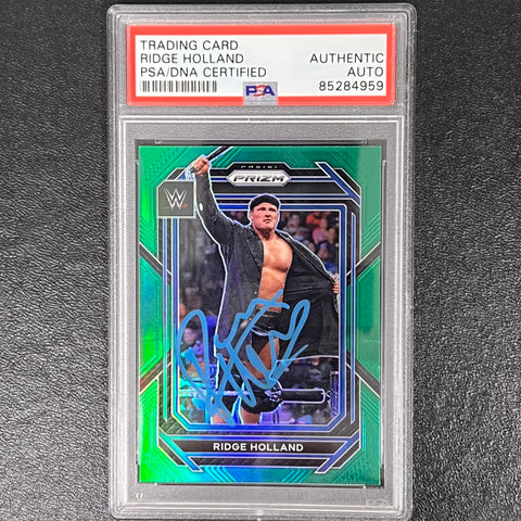 2023 Panini Prizm #154 Ridge Holland Card PSA AUTO Slabbed WWE