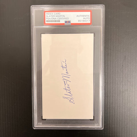 Slater Martin signed Index Card PSA/DNA slabbed Auto NBA