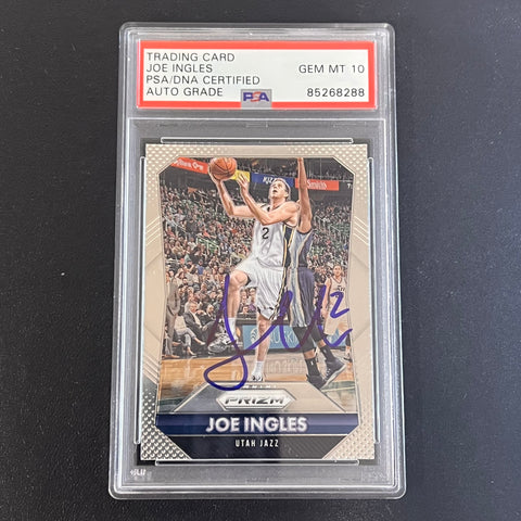 2015 Panini NBA Hoops #237 Joe Ingles Signed Card AUTO 10 PSA Slabbed Jazz