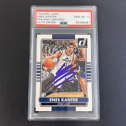 2014-15 Panini Donruss #89 Enes Kanter Signed AUTO 10 PSA Slabbed Jazz