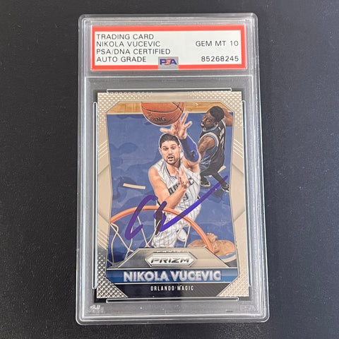 2013-14 Pinnacle Basketball #196 Nikola Vucevic Signed Card AUTO 10 PSA Slabbed Magic