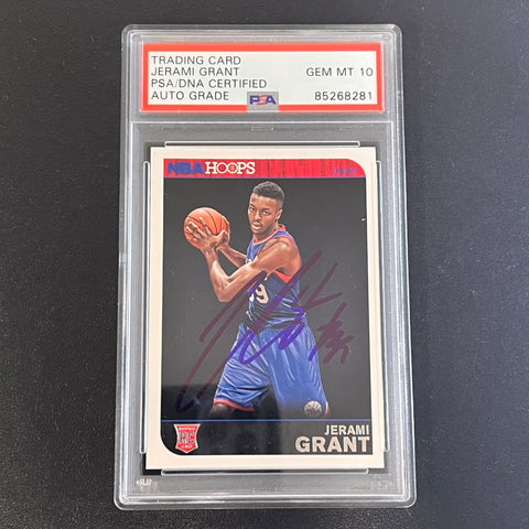 2014-15 NBA Hoops #293 Jerami Grant Signed Card AUTO 10 PSA Slabbed RC 76ers