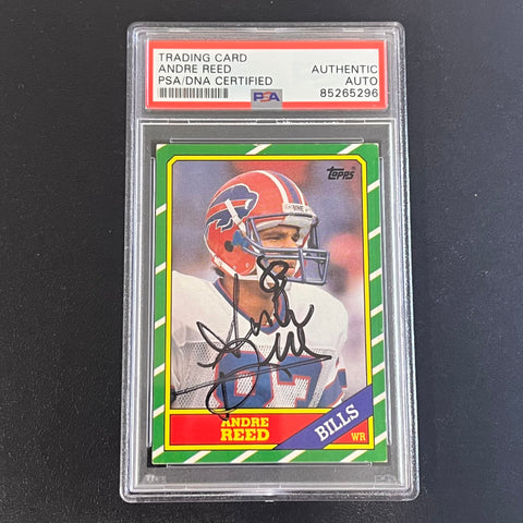 1986 Topps #388 Andre Reed Signed Card PSA AUTO Slabbed Bills