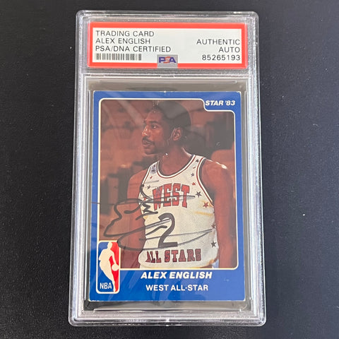 1983 The Star #15 Alex English Signed Card AUTO PSA Slabbed West All Star