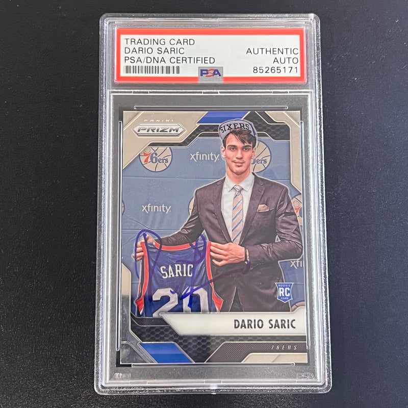 2016-17 Panini Prizm #2 Dario Saric Signed Card AUTO PSA Slabbed Philadelphia 76ers RC