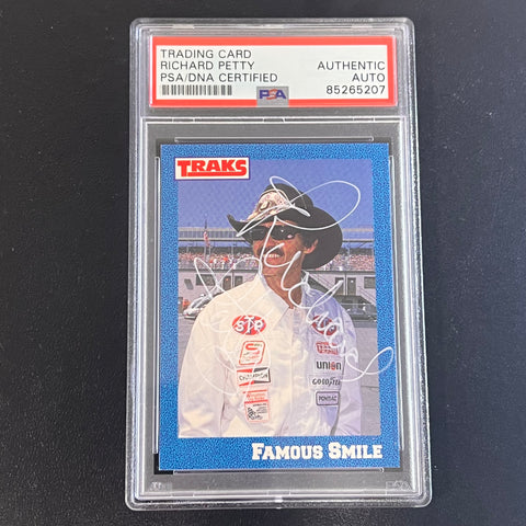 1991 Traks Race #27 Richard Petty Signed Card AUTO PSA Slabbed Nascar