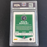 2021-22 NBA Hoops #58 Malik Beasley Signed Card AUTO PSA/DNA Slabbed