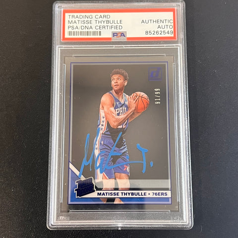 2019-20 Panini Rated Rookie #69 91/99 Matisse Thybulle Signed Card AUTO PSA Slabbed 76ers