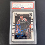 2017-18 Panini Donruss Optic #11 D'Angelo Russell Signed Card AUTO PSA Slabbed Nets