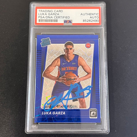 2021-22 Panini Donruss Optic Rated Rookie #164 Luka Garza Signed Card AUTO PSA Slabbed Pistons