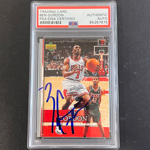 2007 Upper Deck #115 Ben Gordon Signed Card AUTO PSA Slabbed Bulls